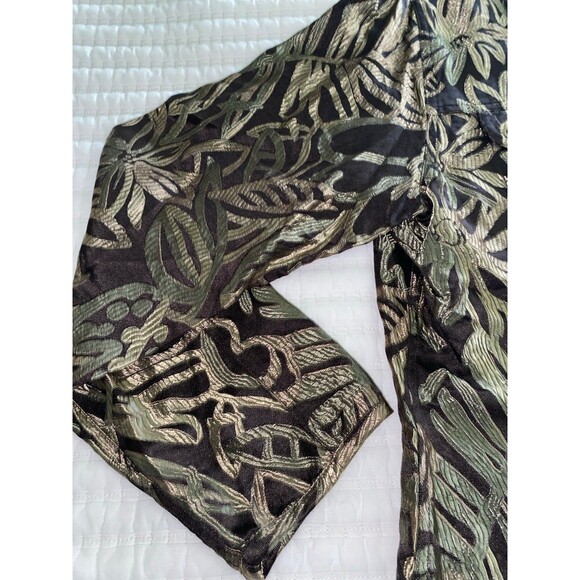 Chicos Gold Lame Silk Jacket Blouse Size 2 - Picture 3 of 6